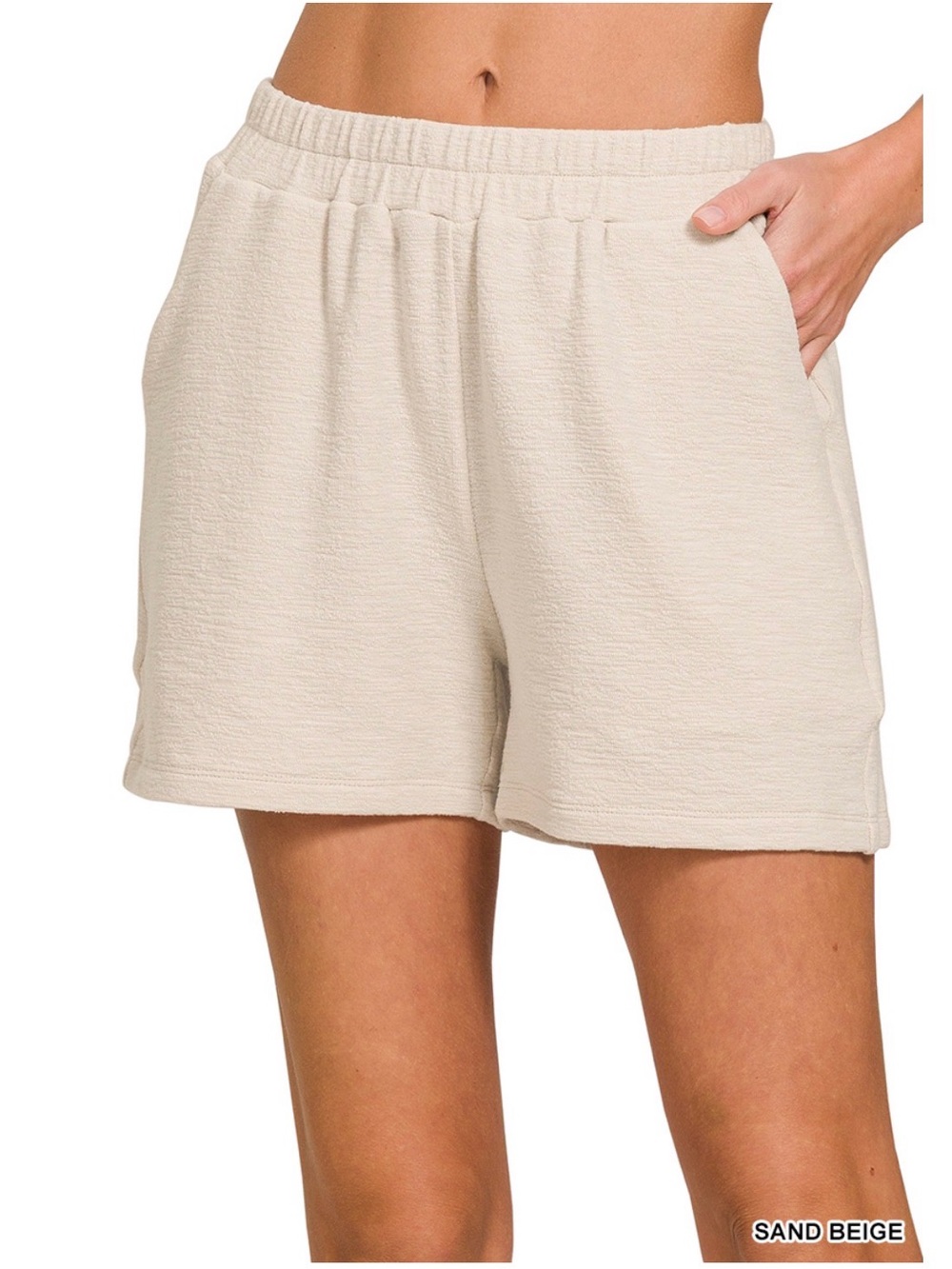 Zenana Outfitters sand beige Athletic Pull-On Shorts